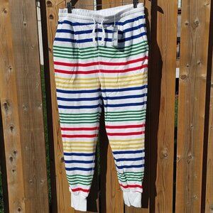 HBC STRIPES Color Me Courtney Lounge Pants Women's Medium NWT 💚❤️💛💙